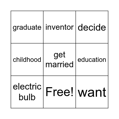 BIOGRAPHIES Bingo Card