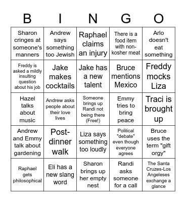 Thanksgiving Bingo Card