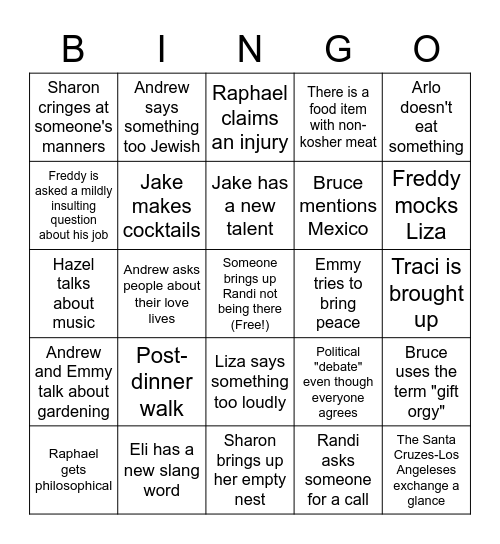 Thanksgiving Bingo Card