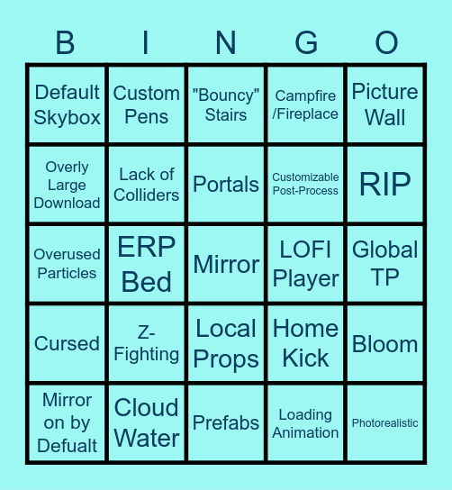 VRChat World Bingo! Bingo Card