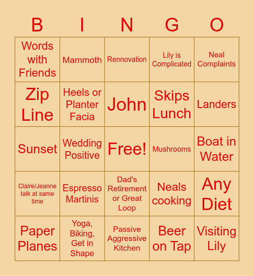 Thanksgiving Bingo Card