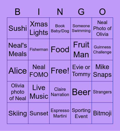 Fort Builders Bingo Card