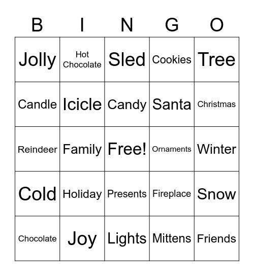 Bloom Holiday Bingo Card