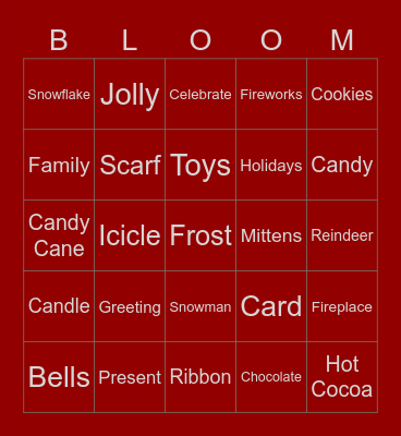 Bloom Youth Development Bingo Card