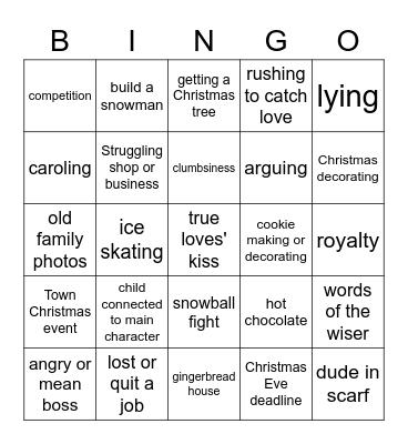 Hallmark Bingo Card