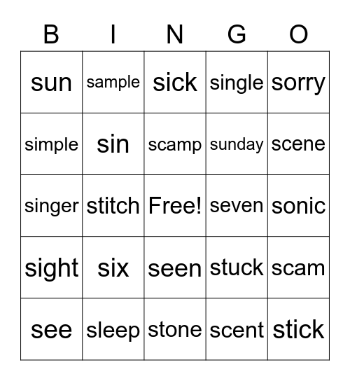custom made for pronoune Bingo Card