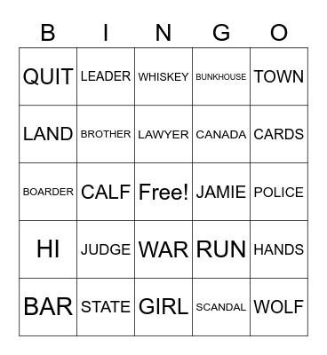 YELLOWSTONE EPISODE 3 Bingo Card