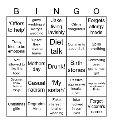 Thanksgiving 2022 Bingo Card