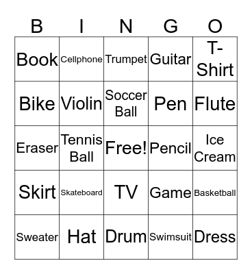 "This is my..." Bingo Card