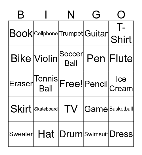 "This is my..." Bingo Card