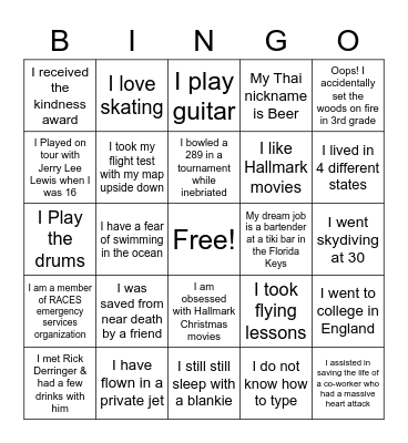 Who am I? Bingo Card