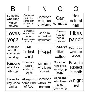 Jaguar Knights Bingo Card