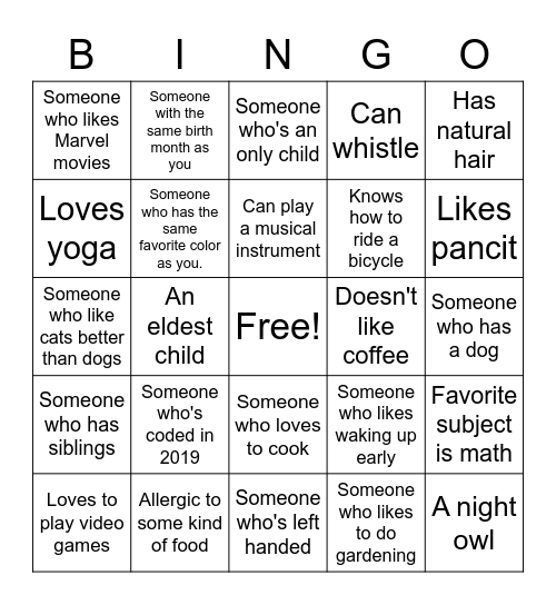 Jaguar Knights Bingo Card