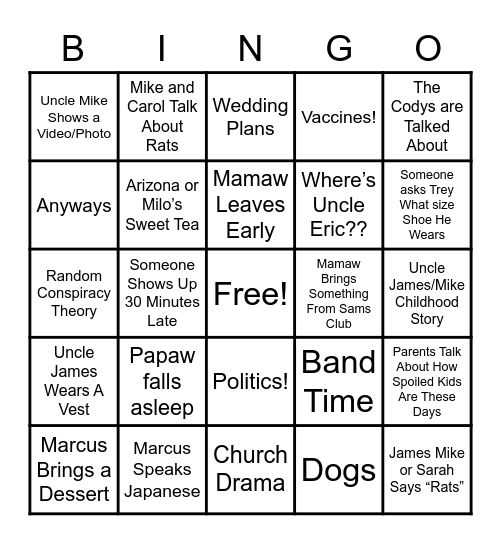 Ruff Thanksgiving 2022 Bingo Card