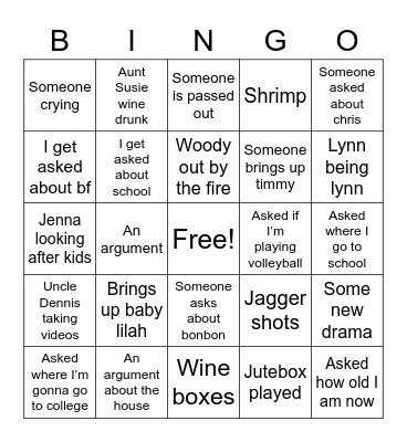 Thanksgiving Bingo Card