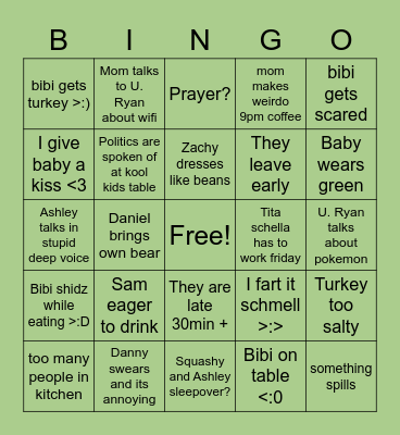 Thanksgiving 2022 bonanza :0 Bingo Card