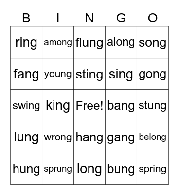 ng Bingo Card