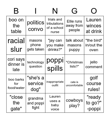 thanksgiving! Bingo Card