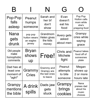 Thanksgiving Bingo Card