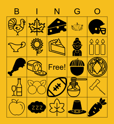 THANKSGIVING Bingo Card