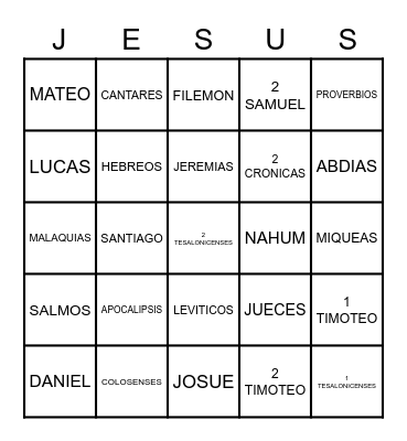 Bingo Cristiano Bingo Card