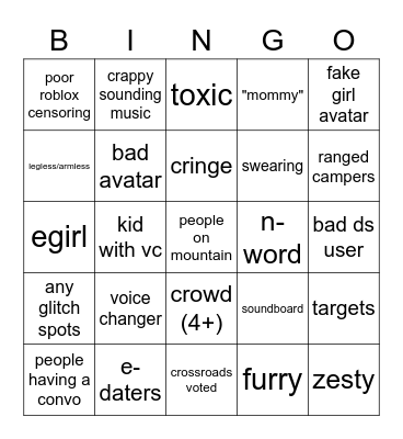 combat warriors vc bingo Card