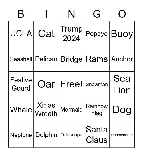 Boat Bingo Card