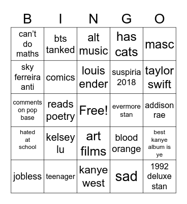 @dondaisaoty Bingo Card