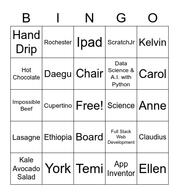 Preface Xmas Party Bingo Card