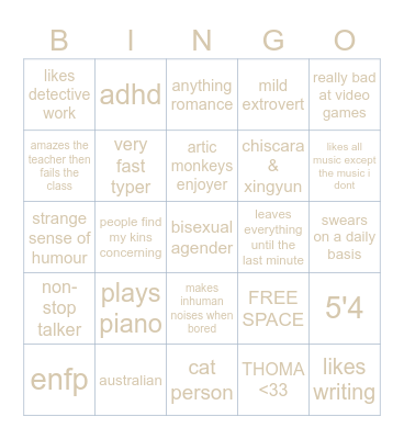 ¿ SAV BINGO ？ Bingo Card