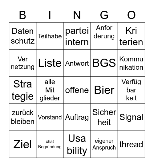 Feierabendbier Bingo Card