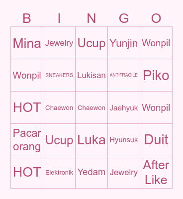 Doyeon’s Bingo Card