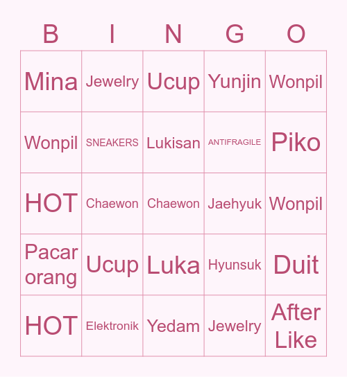 Doyeon’s Bingo Card