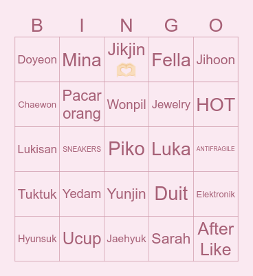 Doyeon’s Bingo Card