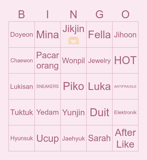 Doyeon’s Bingo Card