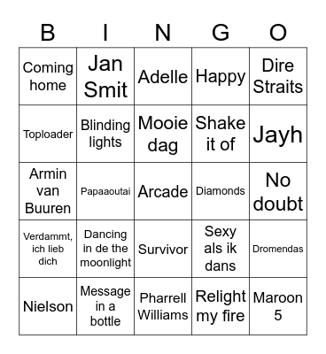 GMK Bingo Card
