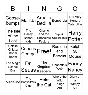 Our Favorite Books Bingo Card