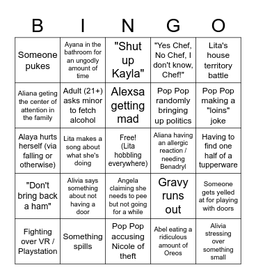 Ayala Bingo Card