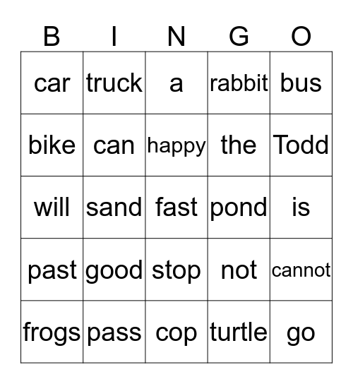 Stop The Frogs! Bingo Card