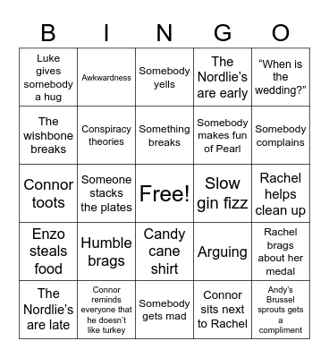 Thanksgiving 2022 Bingo Card