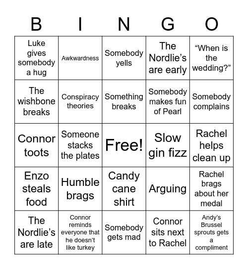 Thanksgiving 2022 Bingo Card