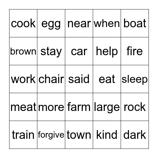 J-6 Bingo Card