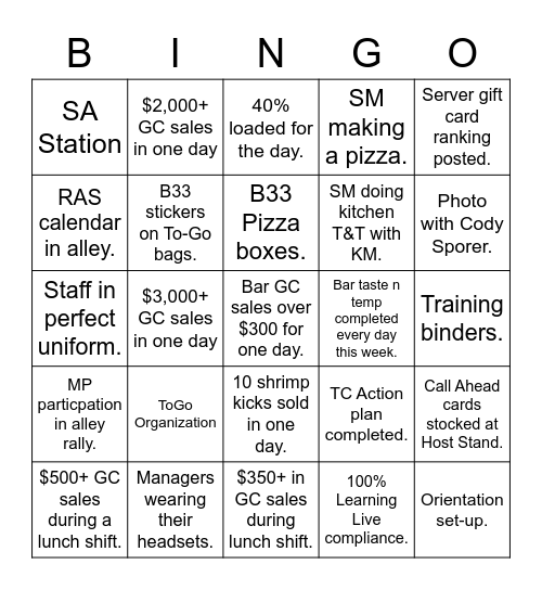 GC SM Contest Week4 Bingo Card