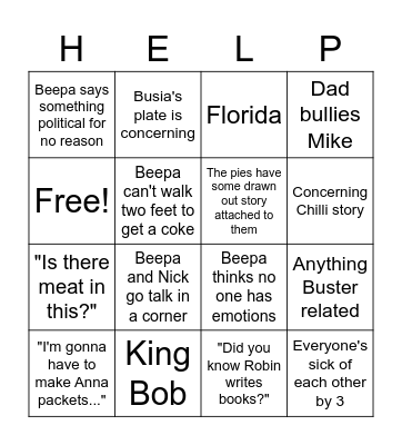 Thanksgiving Bingo Card