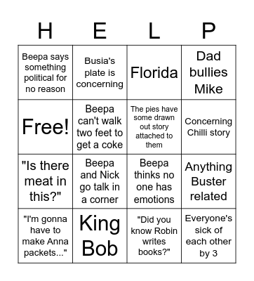 Thanksgiving Bingo Card