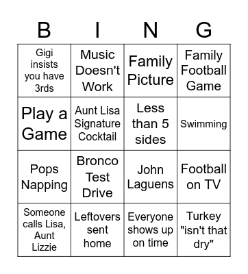 Cargol Thanksgiving Bingo Card