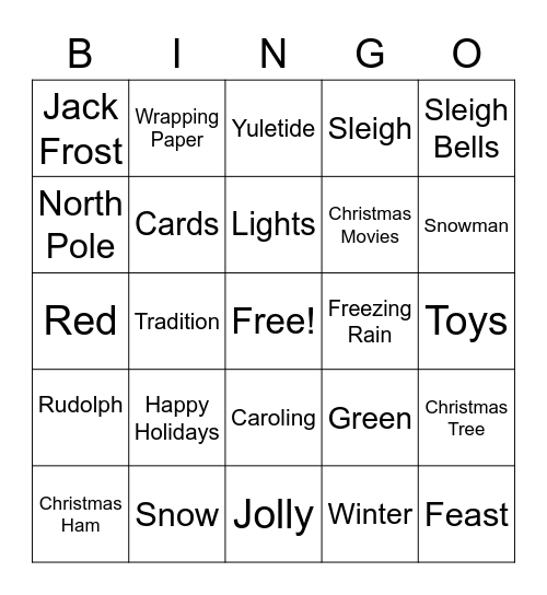 Christmas Bingo Card