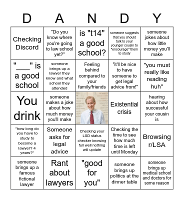 LSD Thanksgiving Bingo Card