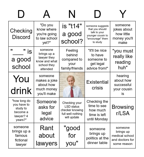 LSD Thanksgiving Bingo Card