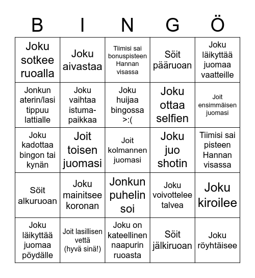 Pikkubingojoulu Bingo Card